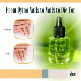 duri bottle next to a hand for scale showing compact travel size