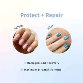 Duri Rejuvacote 1 being applied on a natural nail to strengthen tips