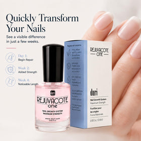 Duri before and after nails illustrating repaired, healthier nail edges