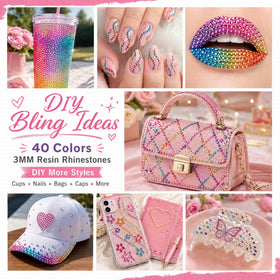 Duryeo rhinestones applied on nails for detailed manicure accents and durable shine