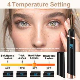 Dust2Oasis curler curved heating head close-up showing precise lash contact benefit