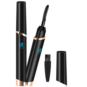 Dust2Oasis curler front view showing sleek black design and portability benefit