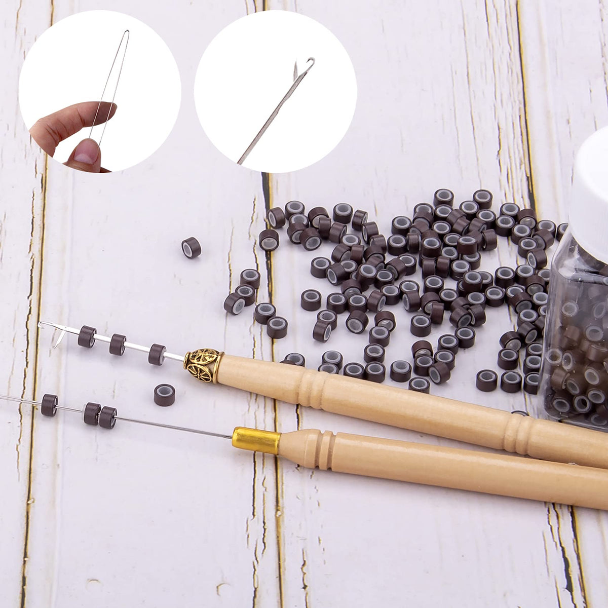 Duufin plastic alligator clips, comb and black mini elastics for neat sectioning and control