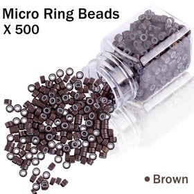 Duufin clear bottle filled with 500 brown micro beads for easy access and color matching