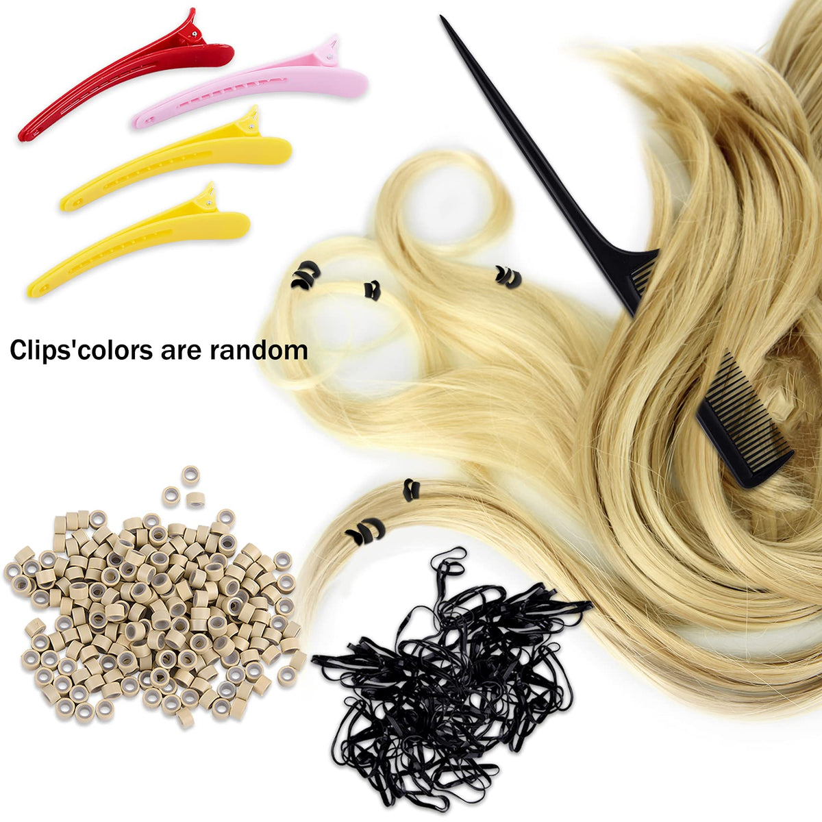 Duufin black mini rubber elastics and pouches for organized storage