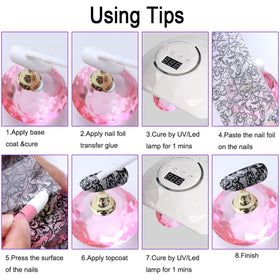 Duufin flatlay with manicure tools and foils showing ready-to-use kit