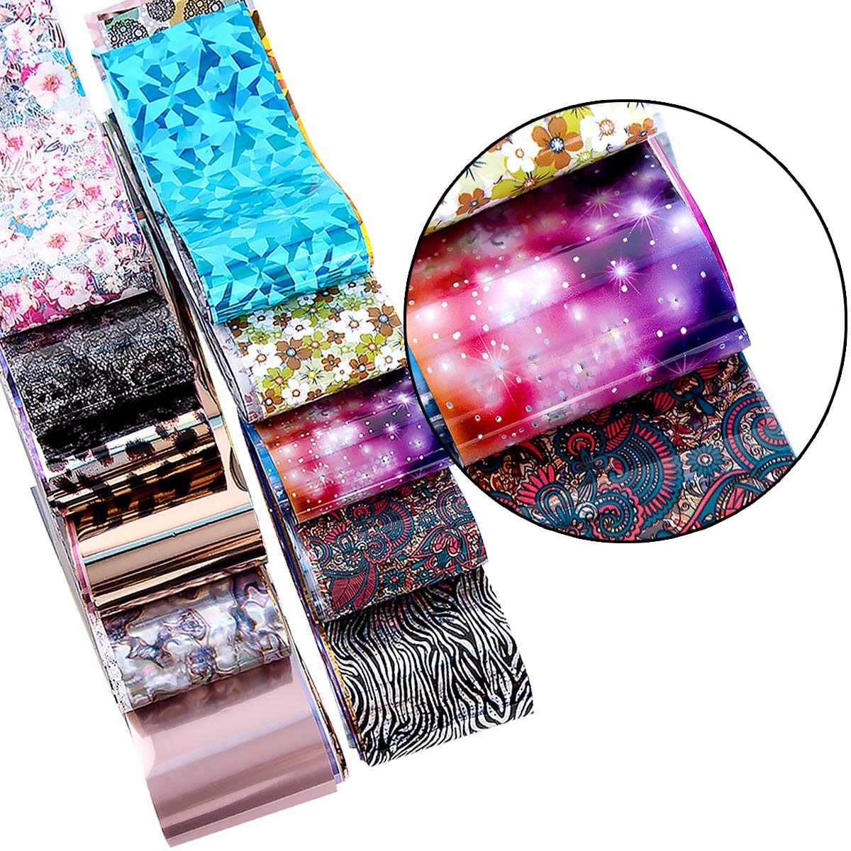 Duufin metallic foil texture capturing laser shine for bold chrome nails