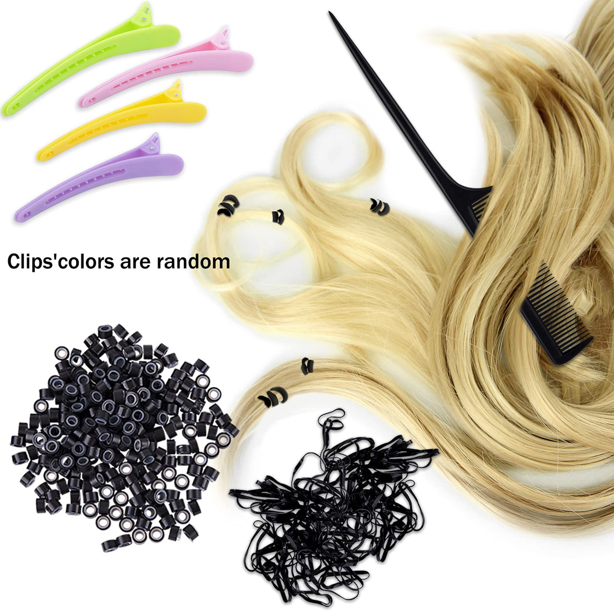 Duufin mini rubber elastics in bags showing size and hold for small strands