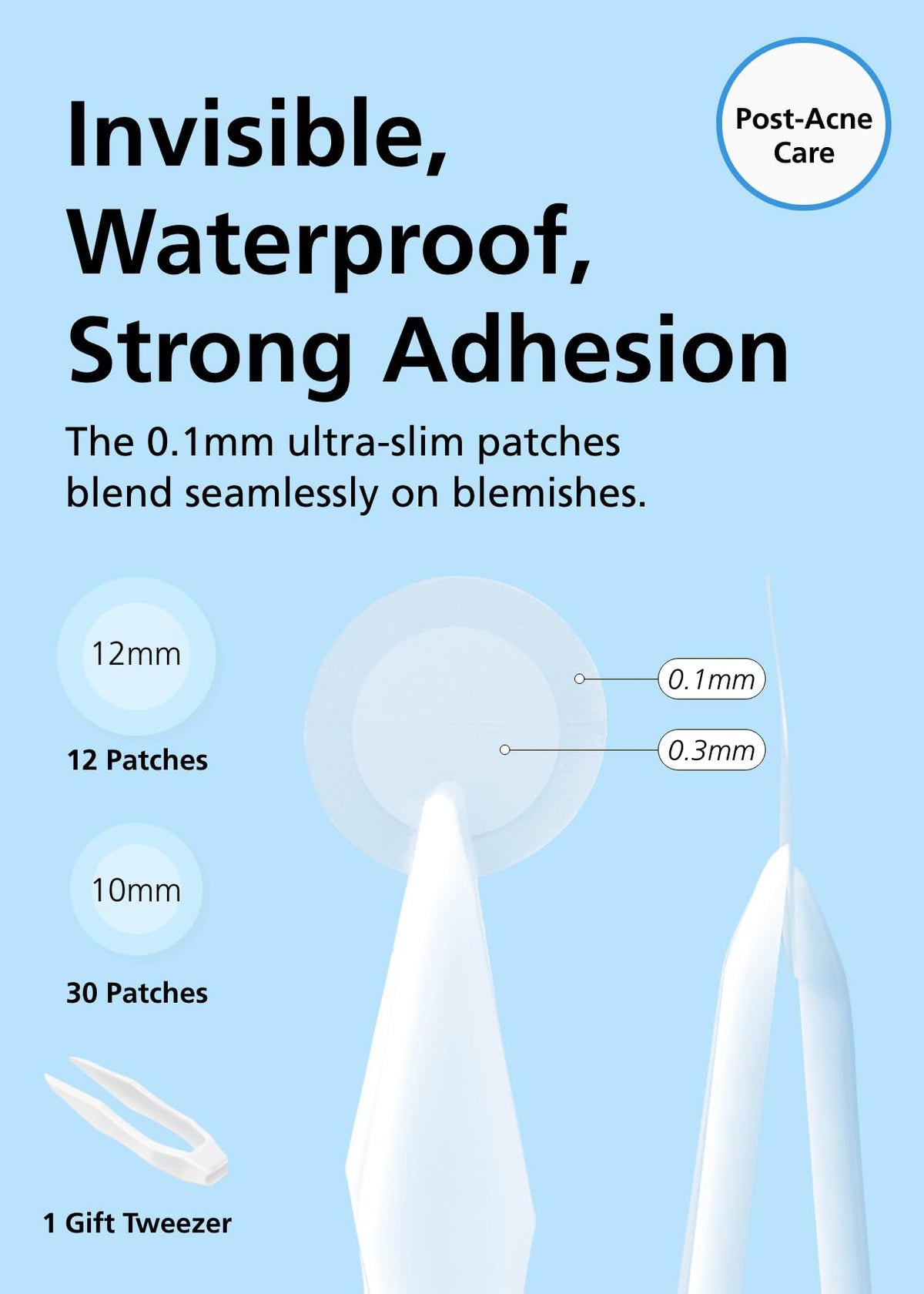 DWEasyDerm hydrocolloid patch texture close-up showing thin, discreet absorbent surface