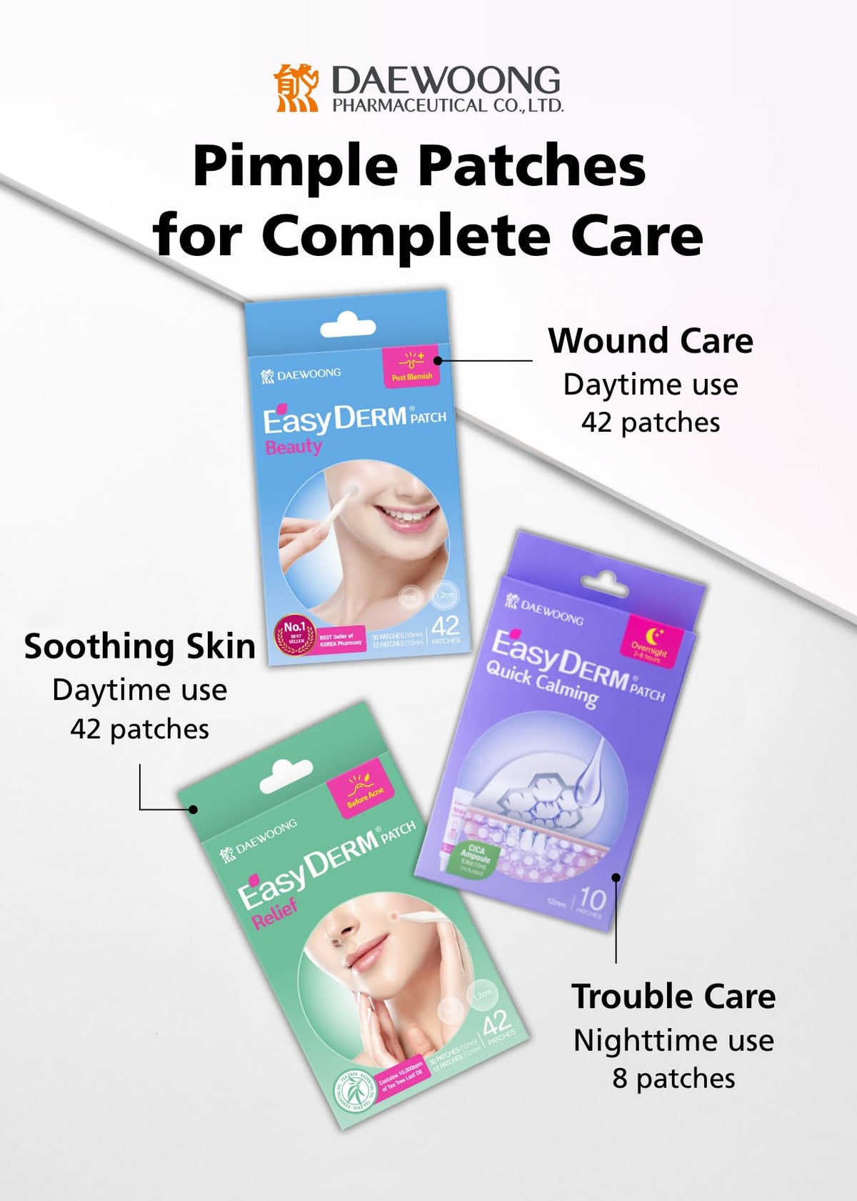 DWEasyDerm 10mm and 12mm patches side-by-side illustrating size options and fit