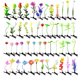 DX Grandway front pack showing 50 mixed leaf and bean sprout hair clips, playful styling