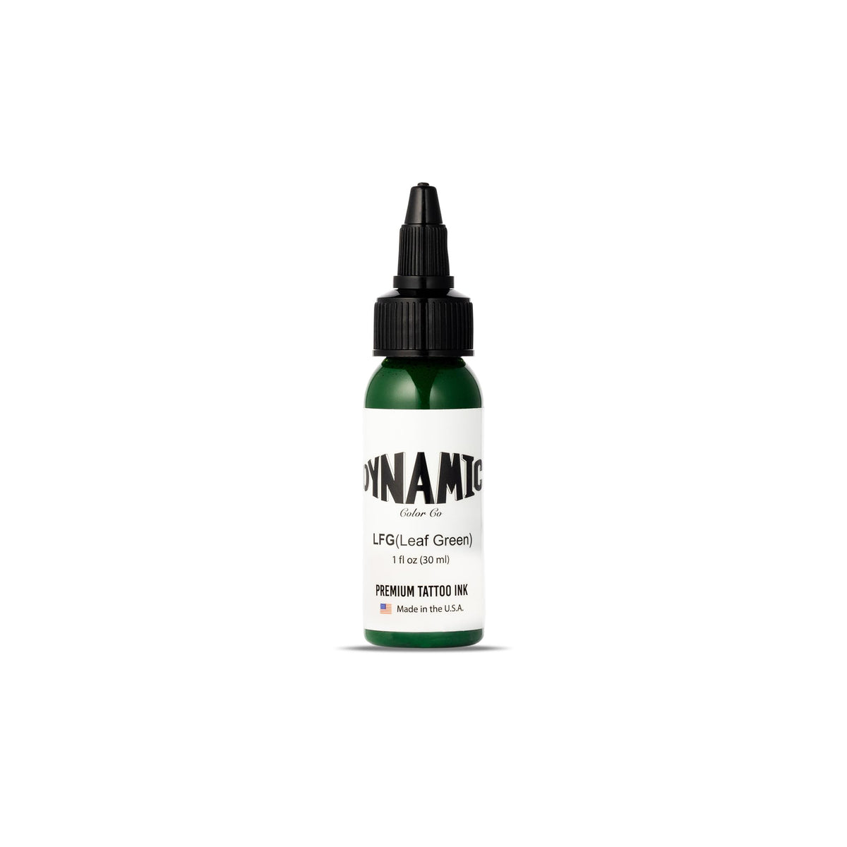 Dynamic Color Leaf Green front bottle showing label and color