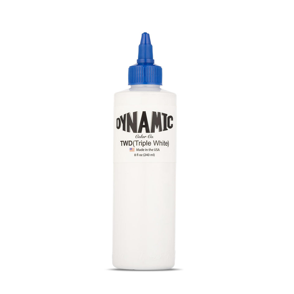 Dynamic Color Triple White front packaging showing brand and bottle benefit of clear opacity