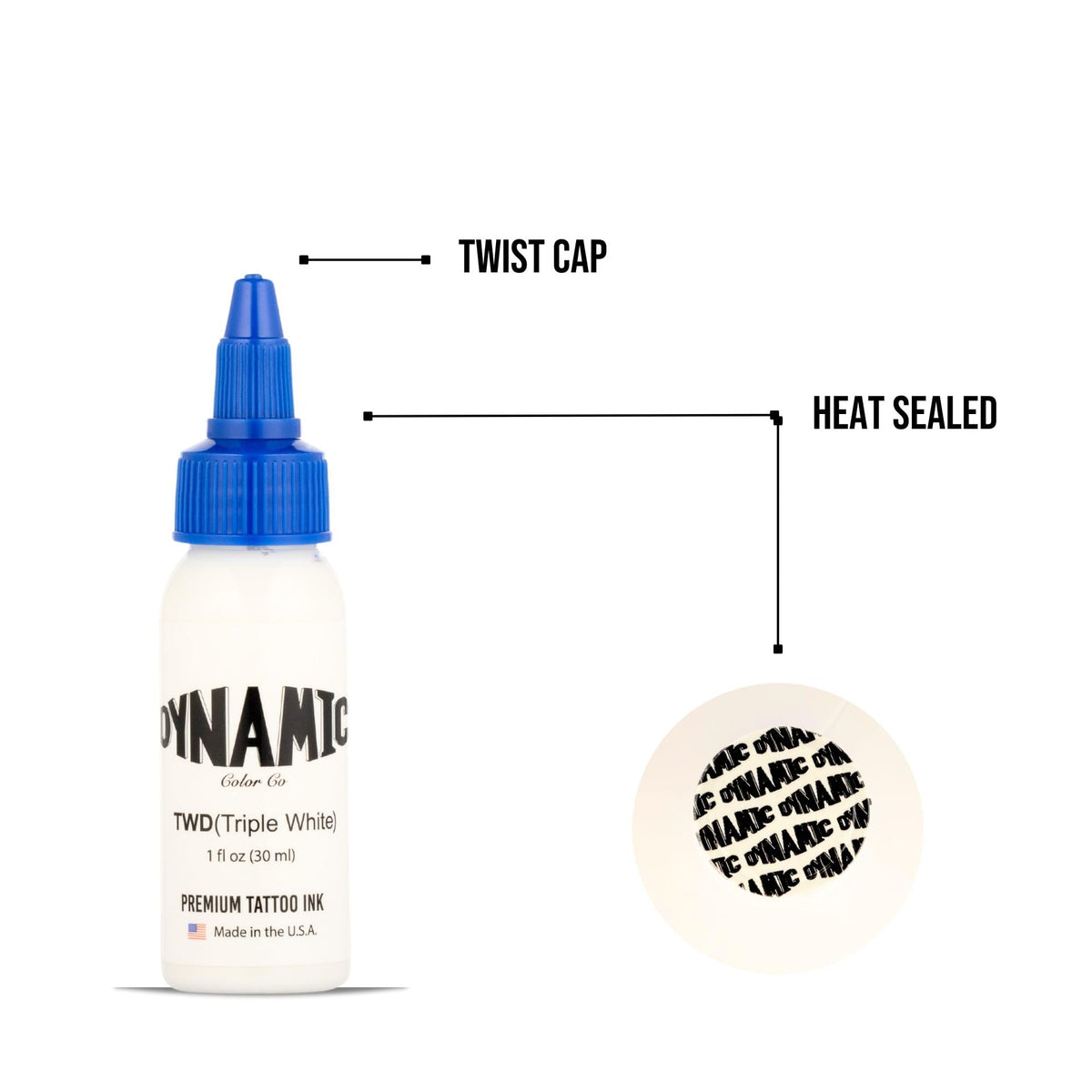 Dynamic Color 1 oz bottle in hand illustrating compact, studio-ready size