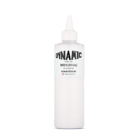 Dynamic Color white ink front bottle showing label and usable volume benefit