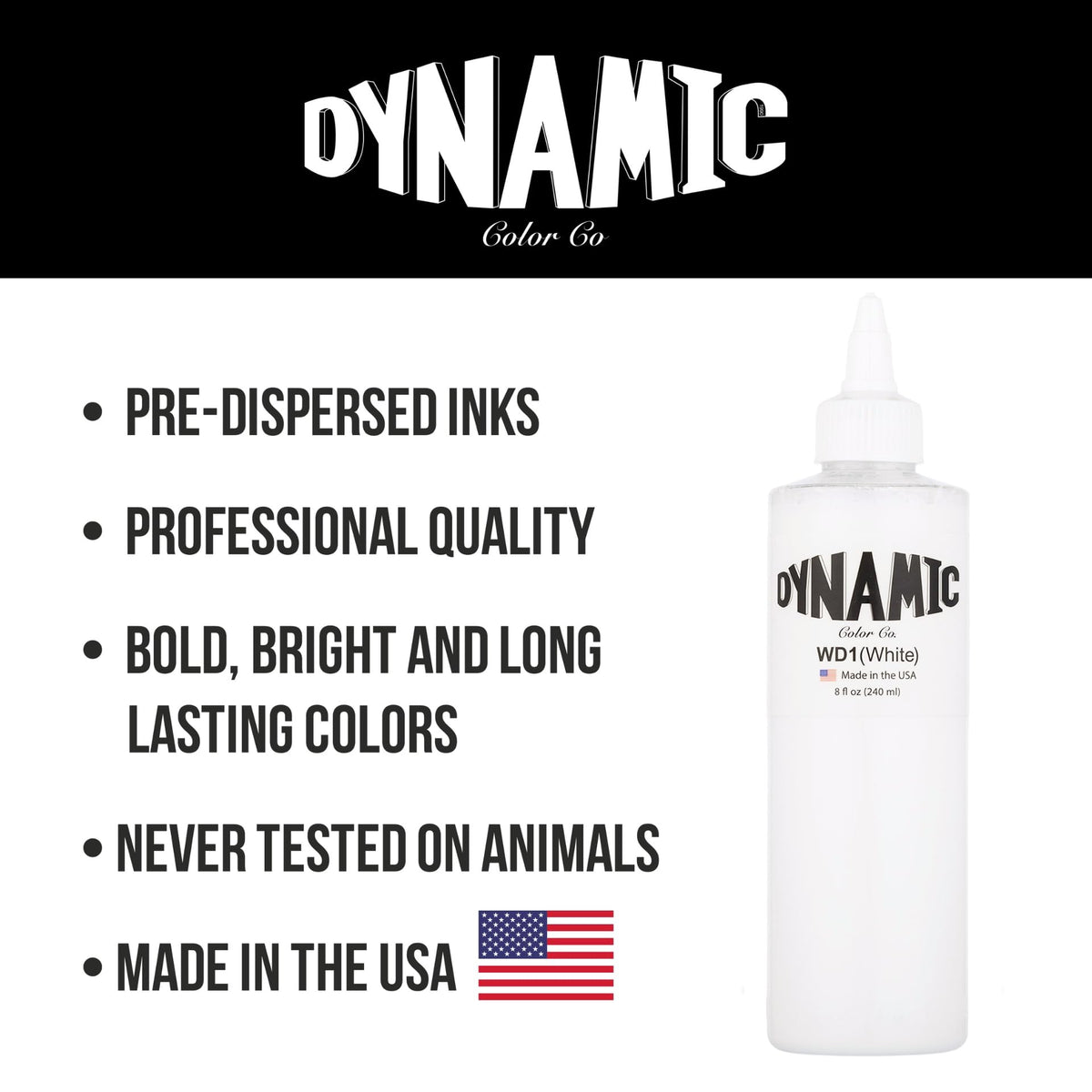 Dynamic Color bottle beside ruler showing 8 oz scale and supply benefit