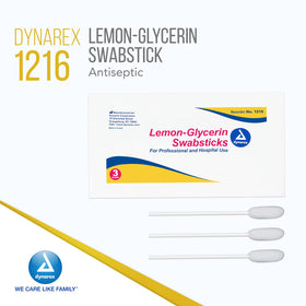 Dynarex foam tip close-up revealing raised ridges for gentle cleaning and moisture