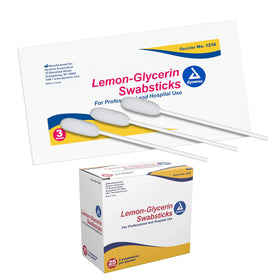 Dynarex front packaging showing box of 75 lemon-glycerin swabsticks for easy supply