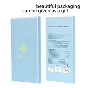 DYSILK travel case open with lashes stored for safe reuse on trips