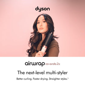 Dyson Airwrap closeup of Coanda barrel showcasing airflow technology for defined curls