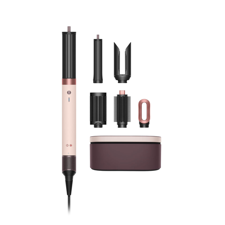 Dyson Airwrap Co‑anda2x front view in ceramic pink showing sleek design and benefit of control