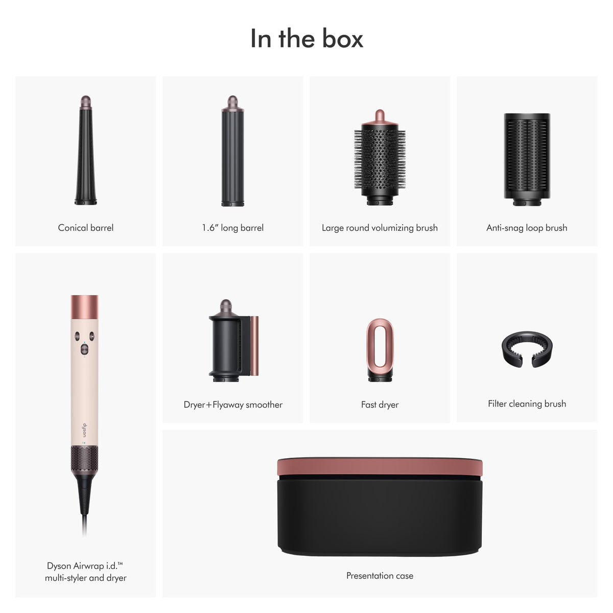 Dyson Airwrap i.d. paired with MyDyson app screen to personalize styling settings