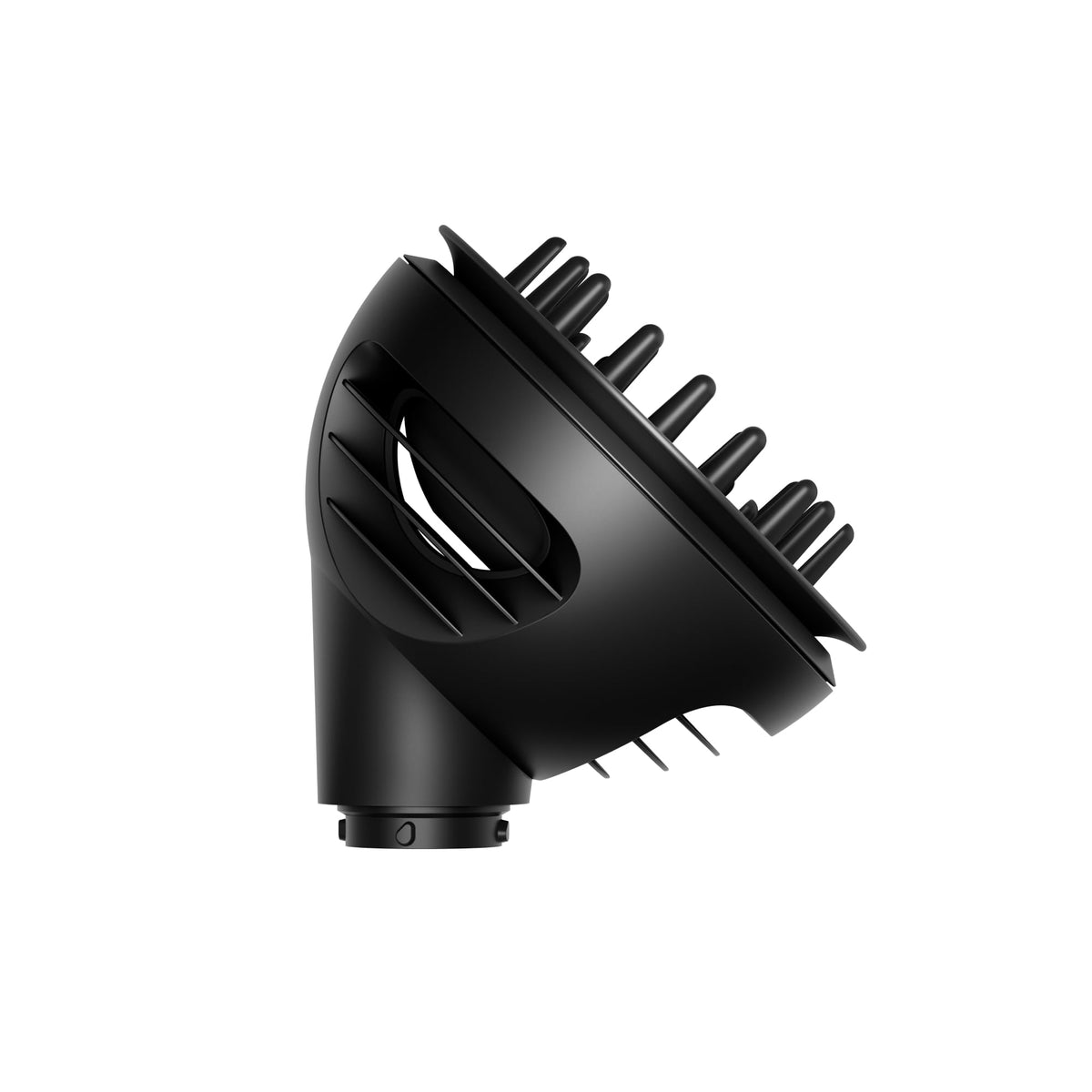 Dyson Wave + Curl Diffuser front view showing attachment and adds volume