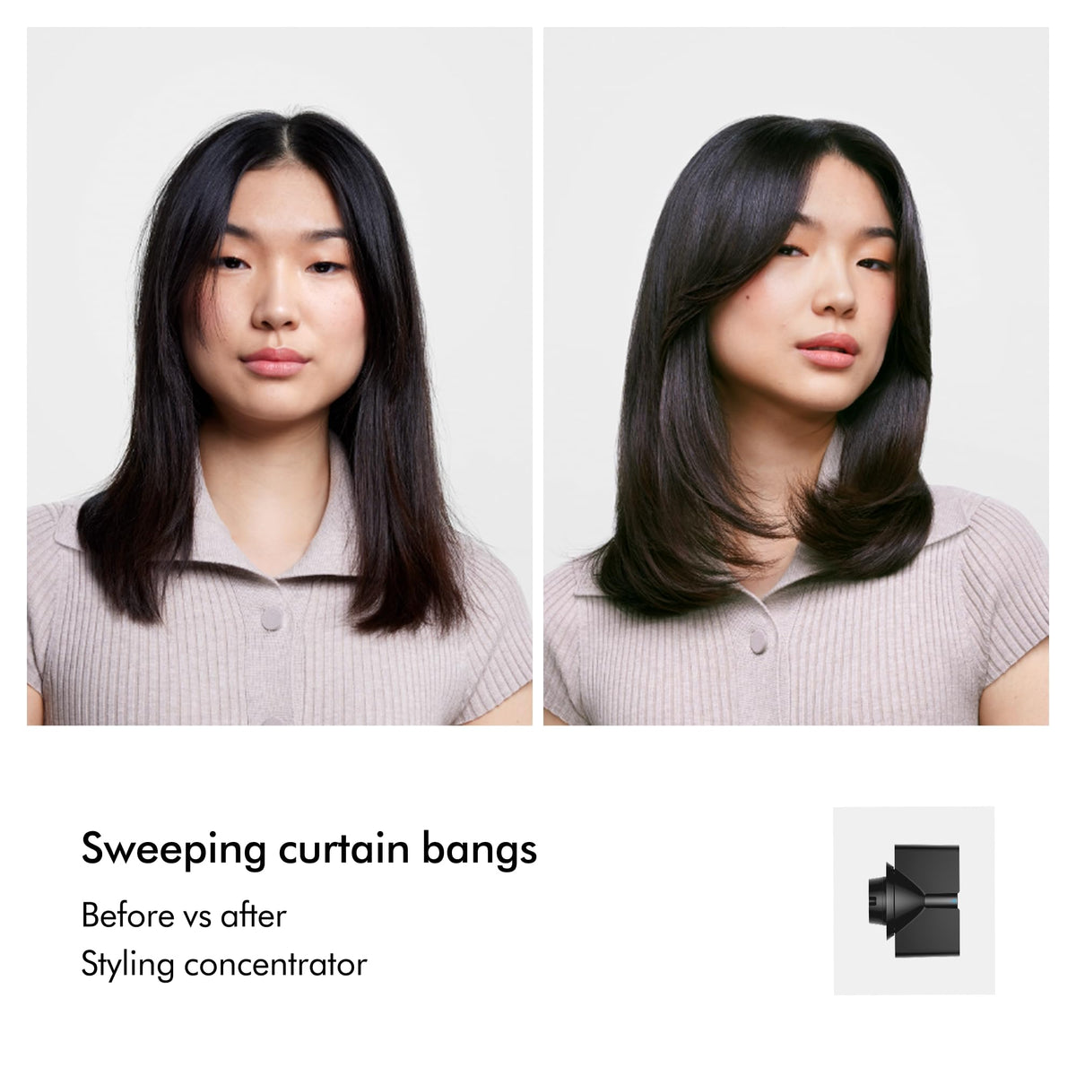 Dyson Supersonic Nural held in hand in-use demonstrating ergonomic balance and comfortable styling