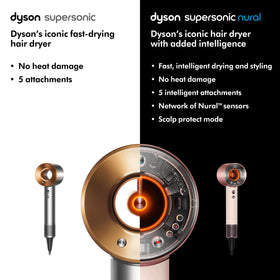 Dyson Supersonic handle controls and labels offering easy temperature and speed selection