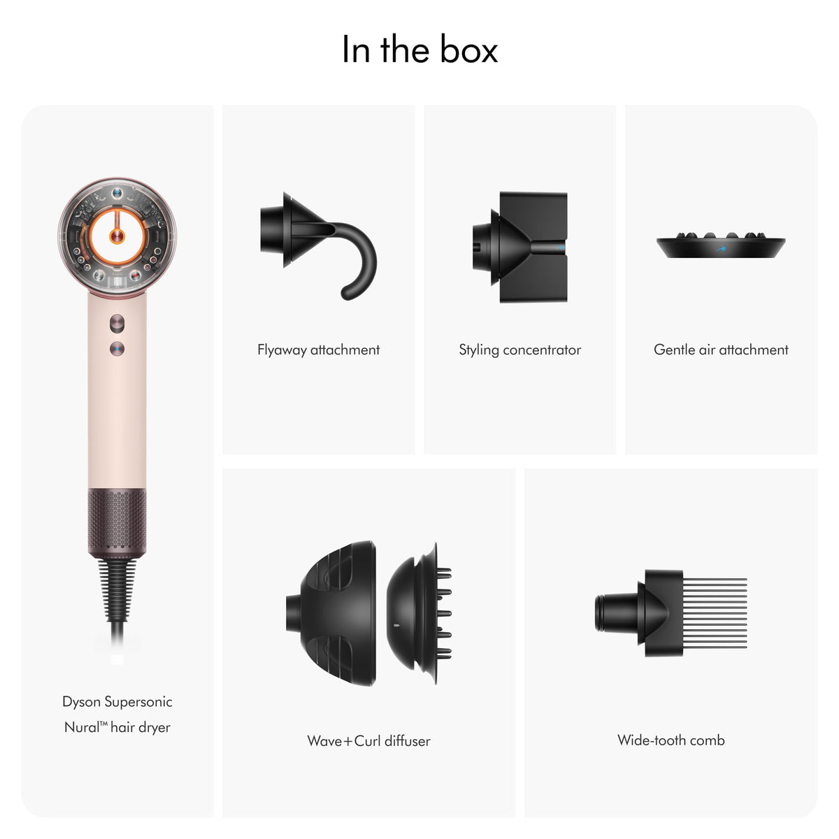 Dyson Supersonic Nural capsule illumination and buttons showing instant heat mode feedback