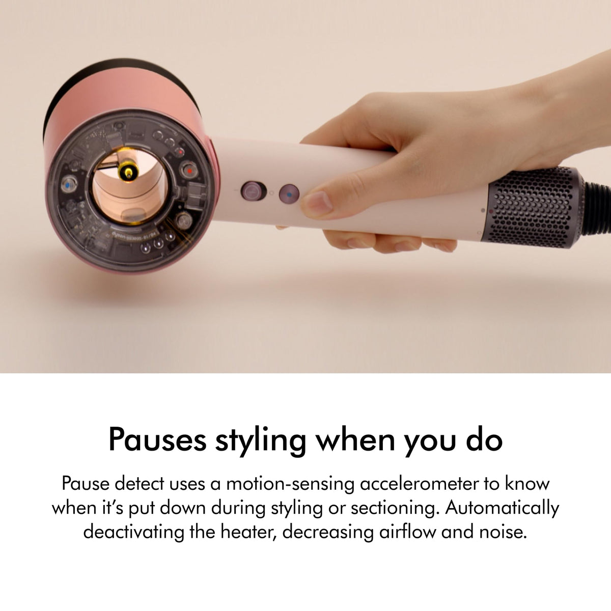 Dyson Supersonic Nural styling concentrator in use to shape hair faster with precise airflow