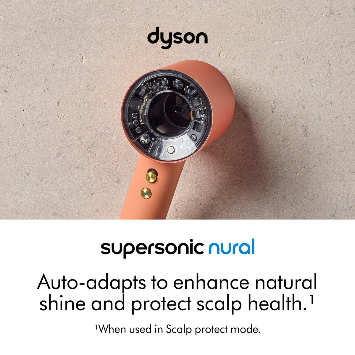 Dyson Supersonic side profile highlighting motor vent for powerful airflow benefit