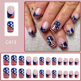 DZPGUONIZ close-up star glitter and American flag detail, eye-catching sparkle