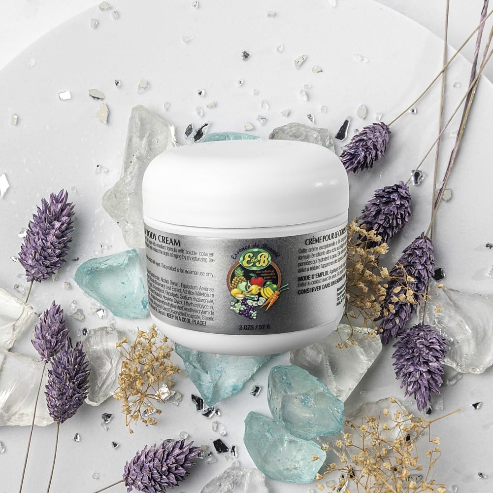 E de B cream texture close-up on fingertip, showing smooth application and nourishment