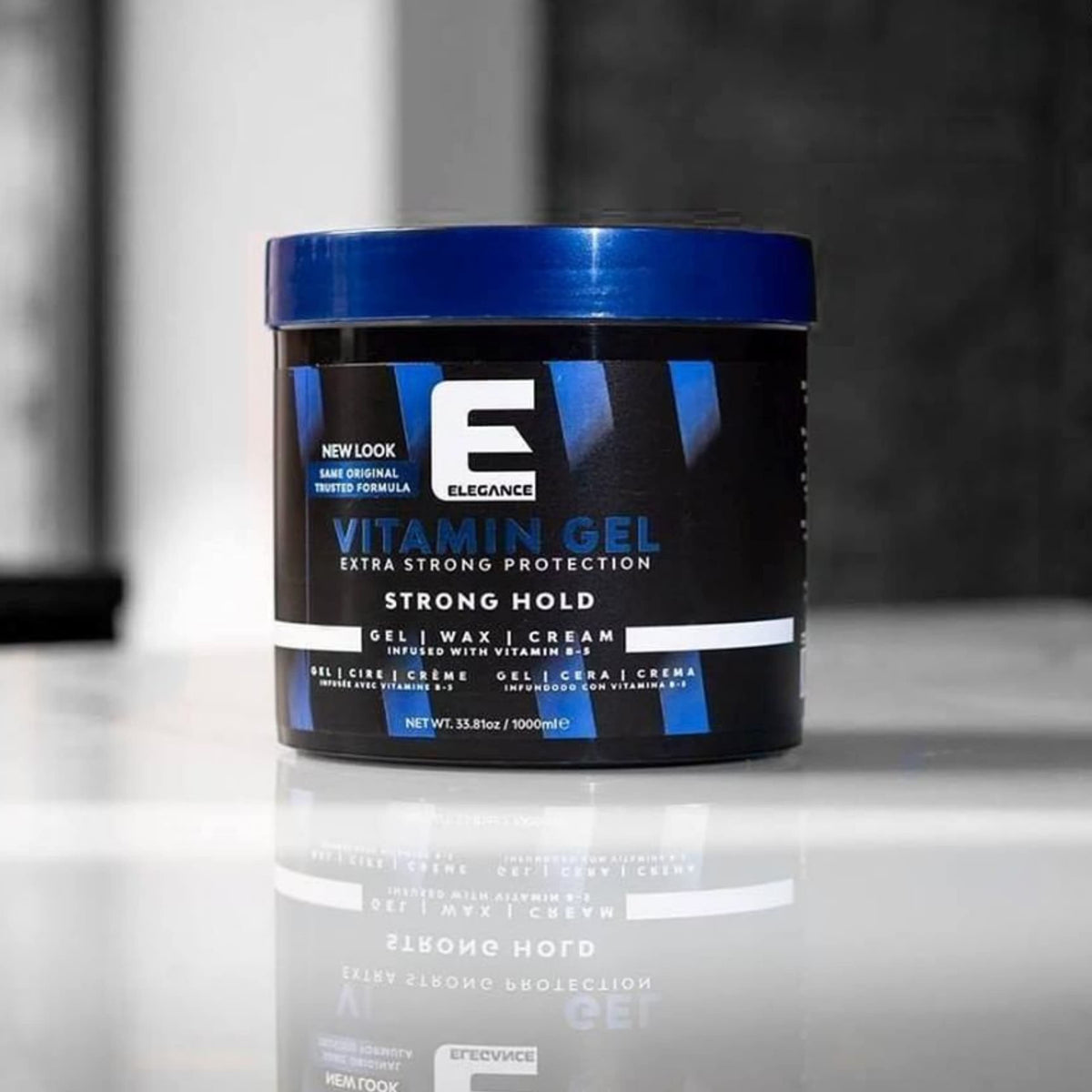 E Elegance gel texture closeup showing smooth-clear gel for easy application benefit