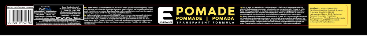 E Elegance close-up of pomade texture demonstrating smooth, easy application