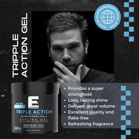 E Elegance jar in hand illustrating 8.45oz size and portability