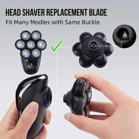 E-Hunter cleaning brush next to head showing maintenance and hygiene benefit