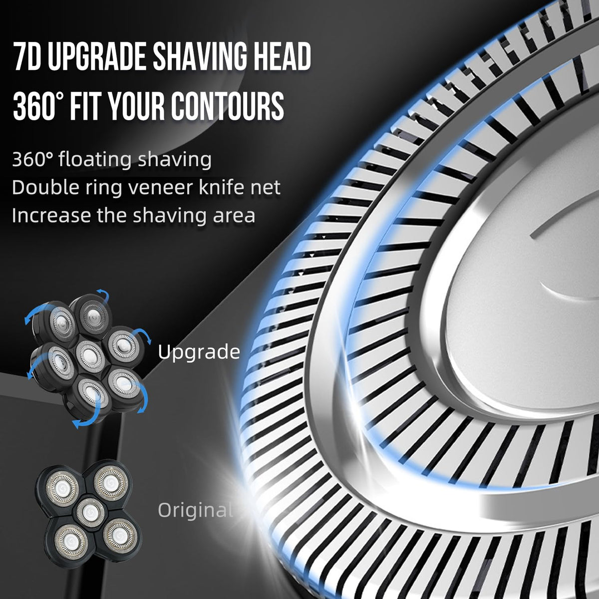 E-Hunter replacement head installed on shaver demonstrating easy swap benefit