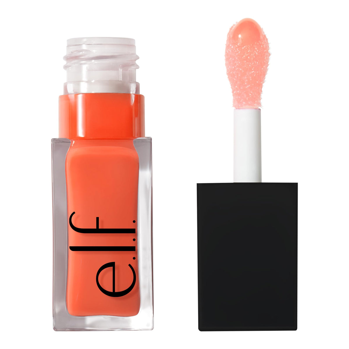 e.l.f. front packaging showing Coral Fixation glossy tube and branding benefit hydrating shine