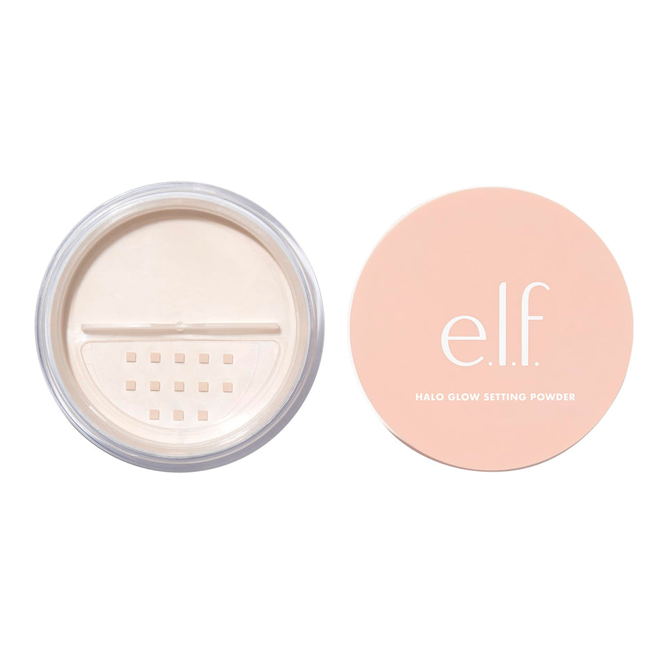 e.l.f. Halo Glow front packaging showing compact jar and label for clear product ID and benefit