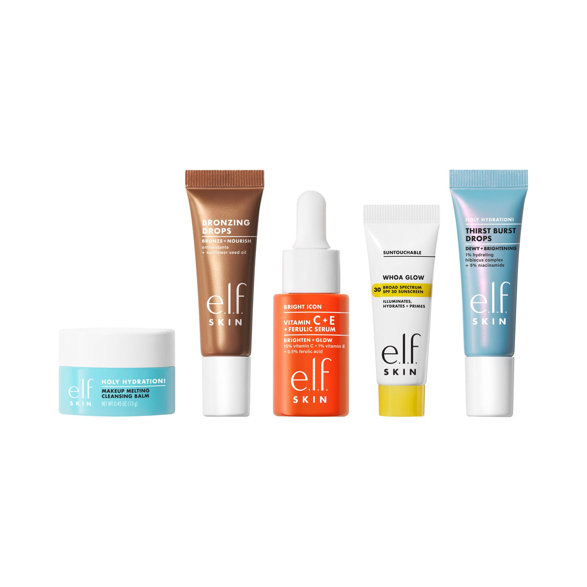 e.l.f. SKIN sunscreen SPF 30 tube squeezed onto hand offering glow and daily protection
