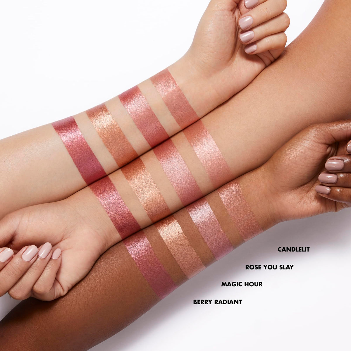 e.l.f. liquid blush texture swipe demonstrating blendable, luminous finish