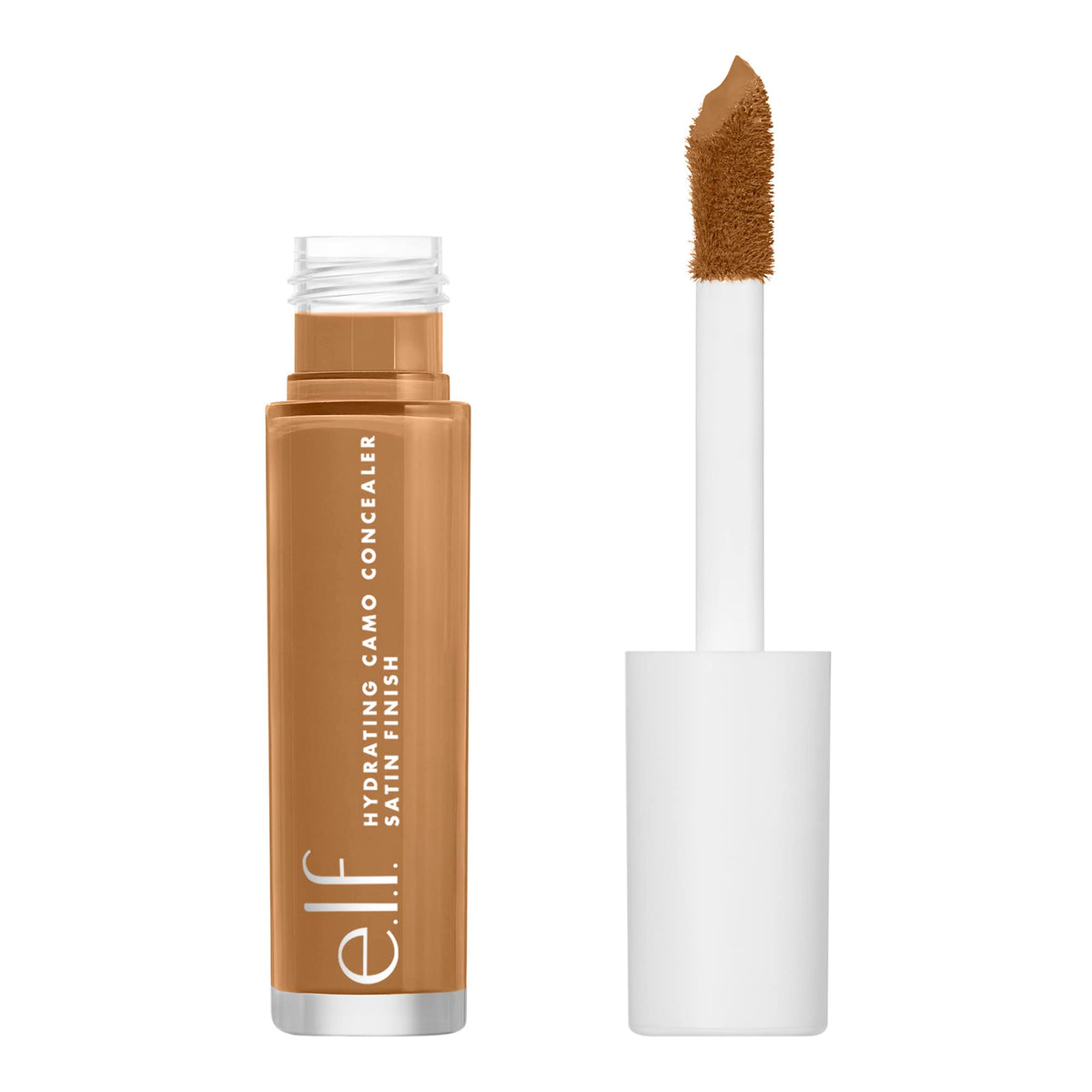 e.l.f. front packaging showing Deep Chestnut shade and full-coverage benefit