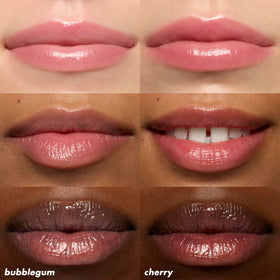 e.l.f. lips wearing cherry shade giving a natural berry tint and soft hydration