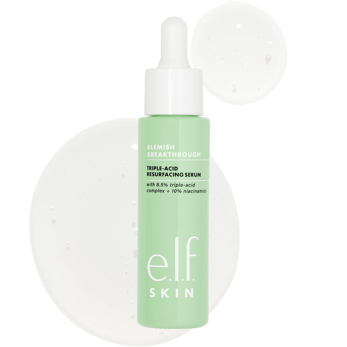 e.l.f. front packaging showing bottle and label for clear overnight treatment