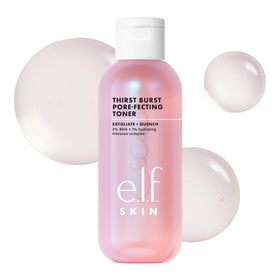 e.l.f. front bottle shot showing product and bright packaging benefit: visible hydration