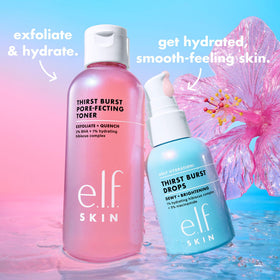 e.l.f. toner on cotton pad showing how to apply and gentle exfoliation benefit