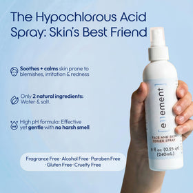 e11ement droplet on skin texture illustrating gentle, non-sticky hydration
