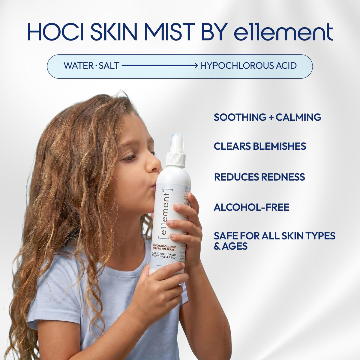 e11ement bottle on bathroom counter after shower illustrating post-cleansing refresh routine